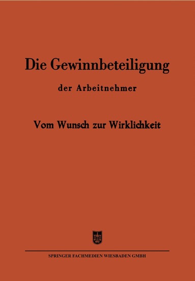 bokomslag Die Gewinnbeteiligung der Arbeitnehmer