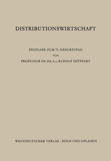 bokomslag Distributionswirtschaft