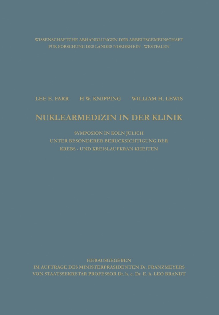 Lee E. Farr - Clinical Aspects of Nuclear Medicine / Nuklearmedizin in der Klinik, Häftad