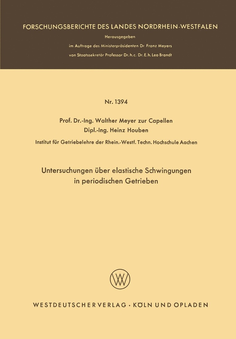 Untersuchungen über elastische Schwingungen in periodischen Getrieben