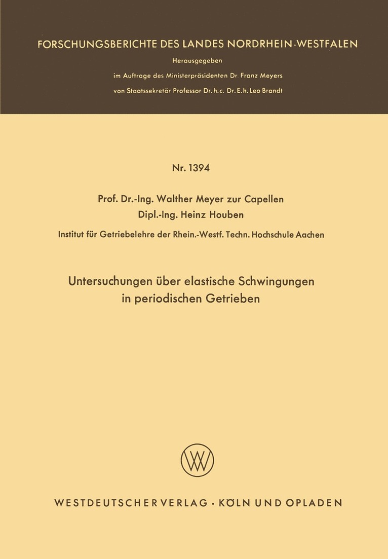 Untersuchungen ber elastische Schwingungen in periodischen Getrieben 1