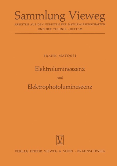 bokomslag Elektrolumineszenz und Elektrophotolumineszenz