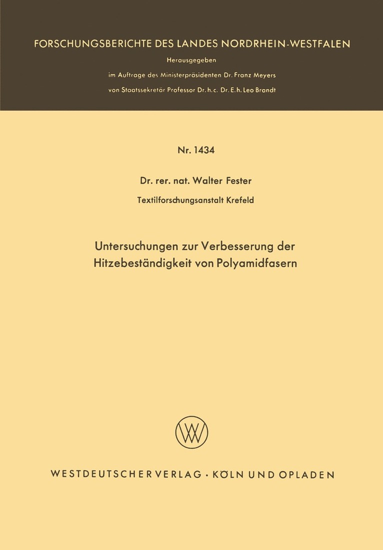 Untersuchungen zur Verbesserung der Hitzebestndigkeit von Polyamidfasern 1