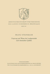 bokomslag Ursprung und Wesen der Landgemeinde nach rheinischen Quellen