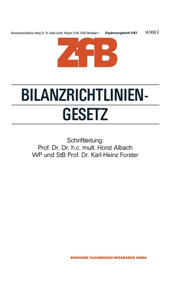 Horst Albach - Bilanzrichtlinien-Gesetz, Häftad