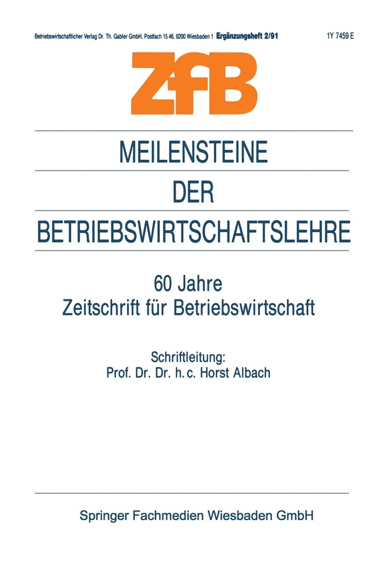 Meilensteine der Betriebswirtschaftslehre 1