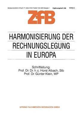 bokomslag Harmonisierung der Rechnungslegung in Europa