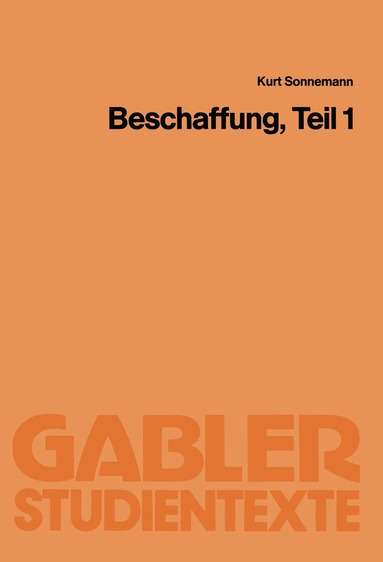 Kurt Sonnemann - Beschaffung, Teil 1, Häftad
