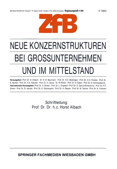 Horst Albach - Neue Konzernstrukturen bei Großunternehmen und im Mittelstand, Häftad