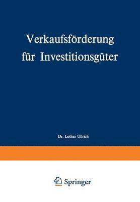 bokomslag Verkaufsfrderung fr Investitionsgter