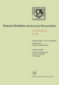 bokomslag Clusteranionen: Struktur und Eigenschaften. Neue Entwicklungen in der Chemie metallreicher Verbindungen