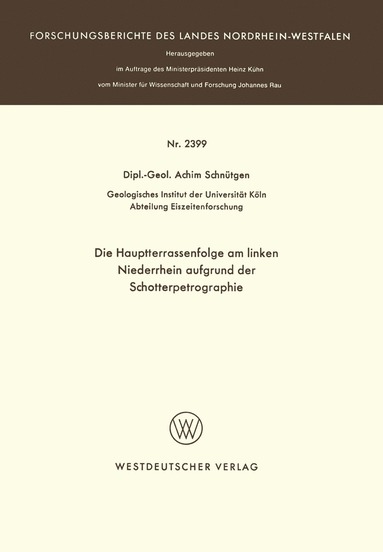 bokomslag Die Hauptterrassenfolge am linken Niederrhein aufgrund der Schotterpetrographie