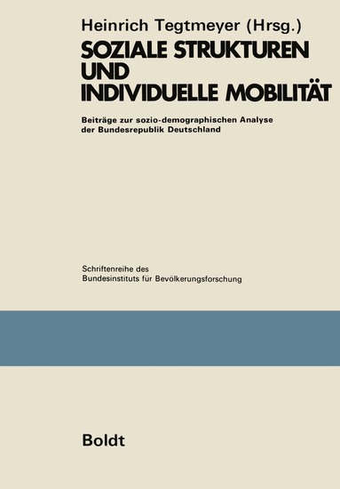 Heinrich Tegtmeyer - Soziale Strukturen und individuelle Mobilität, Häftad