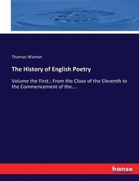 bokomslag The History of English Poetry