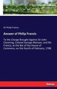 bokomslag Answer of Philip Francis