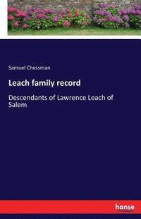 bokomslag Leach family record