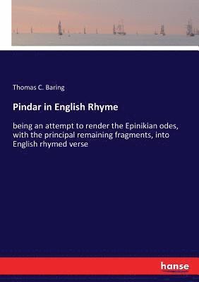 bokomslag Pindar in English Rhyme