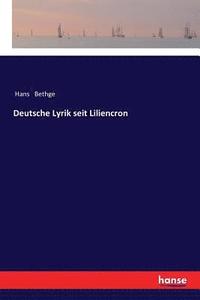 bokomslag Deutsche Lyrik seit Liliencron