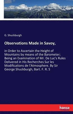 Observations Made in Savoy, 1