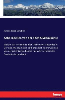 bokomslag Acht Tabellen von der alten Civilbaukunst