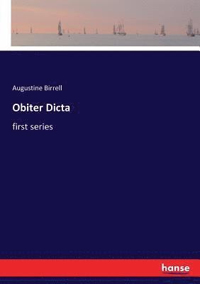 Augustine Birrell - Obiter Dicta, Häftad