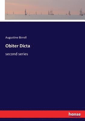 Augustine Birrell - Obiter Dicta, Häftad