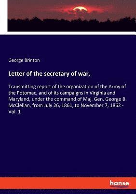 George Brinton - Letter of the secretary of war,, Häftad