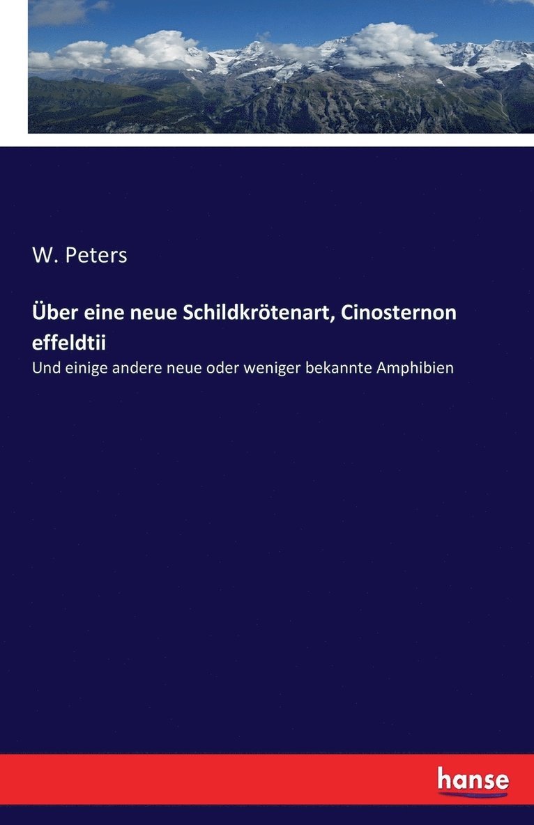 ber eine neue Schildkrtenart, Cinosternon effeldtii 1