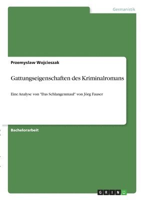 bokomslag Gattungseigenschaften des Kriminalromans