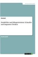 bokomslag Denkfehler und Alltagsrassismus. Schnelles und langsames Denken