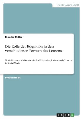 bokomslag Rolle der Kognition in den verschiedenen Formen des Lernens