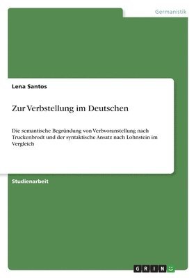 bokomslag Zur Verbstellung im Deutschen