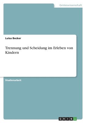 bokomslag Trennung und Scheidung im Erleben von Kindern