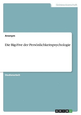Big-Five der Persönlichkeitspsychologie 1