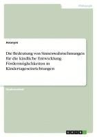 bokomslag Die Bedeutung von Sinneswahrnehmungen für die kindliche Entwicklung. Fördermöglichkeiten in Kindertageseinrichtungen