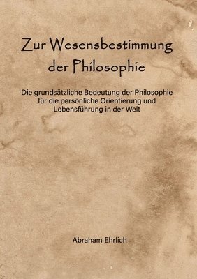 bokomslag Zur Wesensbestimmung der Philosophie