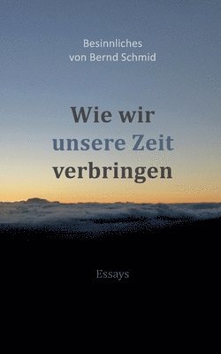 Wie wir unsere Zeit verbringen: Besinnliches von Bernd Schmid - Essays 1