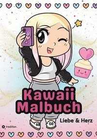 bokomslag Malbüch für Mädchen Kawaii Ausmalmach Liebe und Herz für Kinder ab 6 Jahre, Tweens Geschenkidee Valentinstag: Kawaii aus Japan Anti-Stress Mitmachbuch