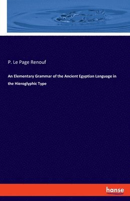 P Le Page Renouf, P. Le Page Renouf - Elementary Grammar of the Ancient Egyptian Language in the Hieroglyphic Type, Häftad