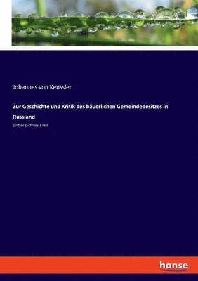 bokomslag Zur Geschichte und Kritik des bäuerlichen Gemeindebesitzes in Russland