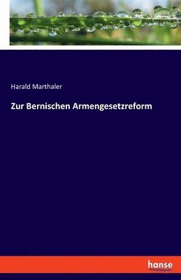 Zur Bernischen Armengesetzreform 1