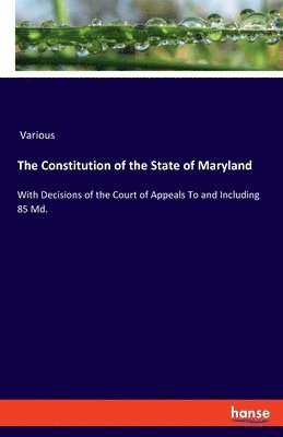 bokomslag The Constitution of the State of Maryland