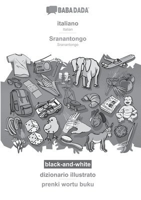 bokomslag BABADADA black-and-white, italiano - Sranantongo, dizionario illustrato - prenki wortu buku