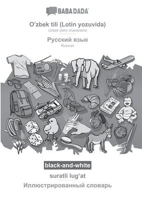 bokomslag O'zbek tili (Lotin yozuvida) - Russian (in cyrillic script), suratli lug?at, BW