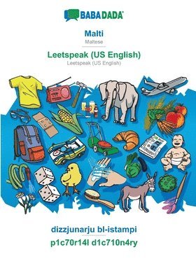 BABADADA, Malti - Leetspeak (US English), dizzjunarju bl-istampi - p1c70r14l d1c710n4ry 1