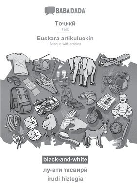 bokomslag Tajik (in cyrillic script) - Euskara artikuluekin, visual dictionary, BW
