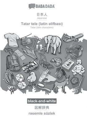 bokomslag Japanese (in japanese script) - Tatar (latin characters) (in latin script), visual dictionary, BW