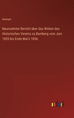 bokomslag Neunzehnter Bericht ber das Wirken des Historischen Vereins zu Bamberg vom Juni 1855 bis Ende Mai's 1856