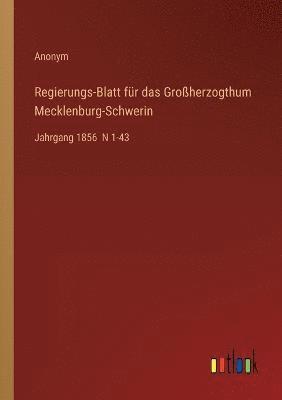 bokomslag Regierungs-Blatt fur das Grossherzogthum Mecklenburg-Schwerin