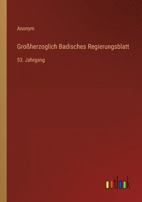 Grossherzoglich Badisches Regierungsblatt 1